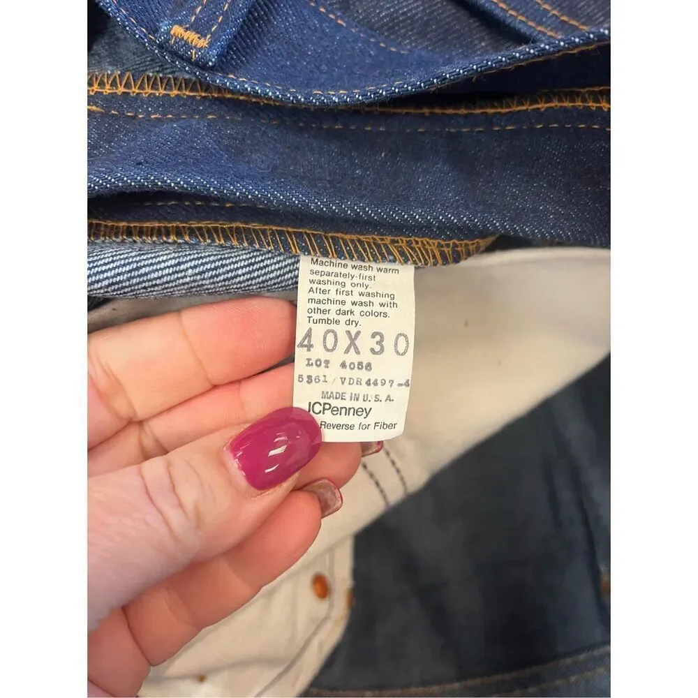 Vintage Plain Pockets JC Penny Jeans sz 40X30 NWOT